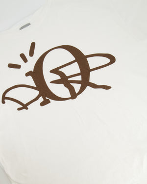 Christian Dior x Cactus Jack Menswear White T-Shirt with Brown Dior Logo Size XXL (UK 44)