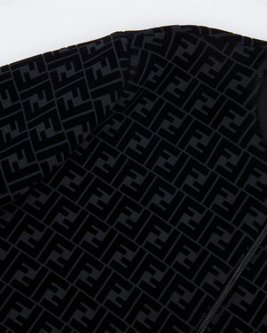 Fendi Menswear Black Suede-Effect FF Logo Jacket Size IT 54 (UK 44) RRP £2,250