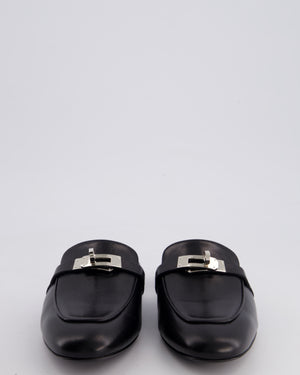*HOT* Hermès Black Chevre Thor Leather Oz Mules Size EU 39