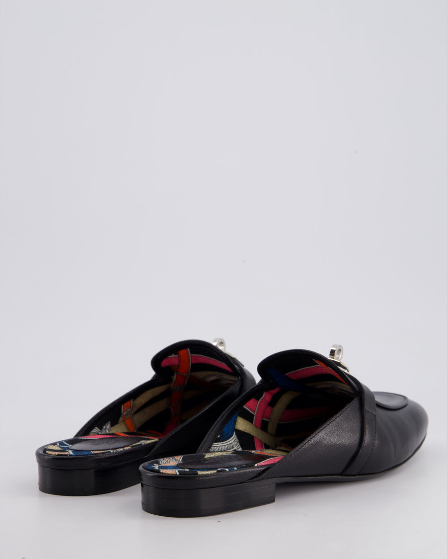 *HOT* Hermès Black Chevre Thor Leather Oz Mules Size EU 39