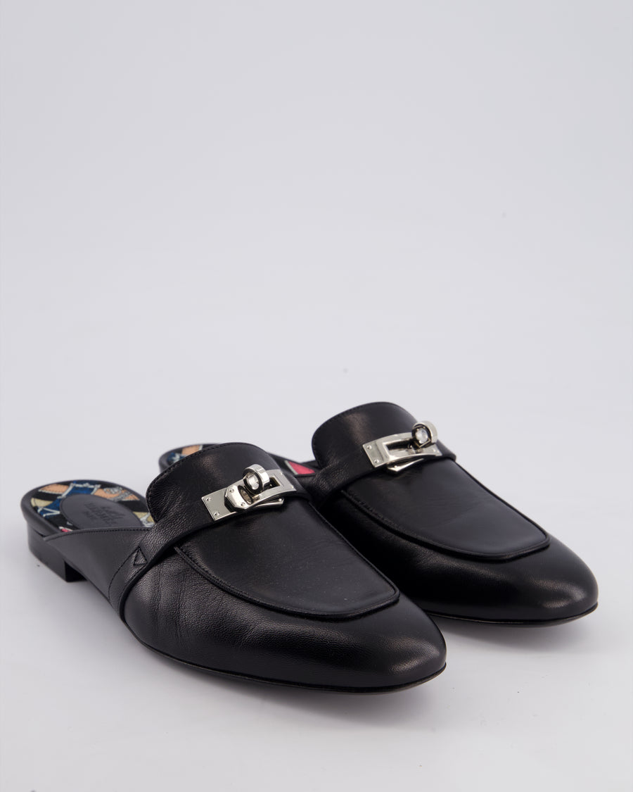 *HOT* Hermès Black Chevre Thor Leather Oz Mules Size EU 39