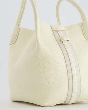 Loro Piana Cream Small Bale Bag in Grained Calfskin Leather with Silver Hardware RRP £2,600