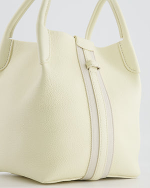 Loro Piana Cream Small Bale Bag in Grained Calfskin Leather with Silver Hardware RRP £2,600