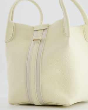 Loro Piana Cream Small Bale Bag in Grained Calfskin Leather with Silver Hardware RRP £2,600