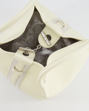 Loro Piana Cream Small Bale Bag in Grained Calfskin Leather with Silver Hardware RRP £2,600