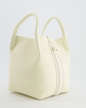 Loro Piana Cream Small Bale Bag in Grained Calfskin Leather with Silver Hardware RRP £2,600
