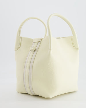 Loro Piana Cream Small Bale Bag in Grained Calfskin Leather with Silver Hardware RRP £2,600