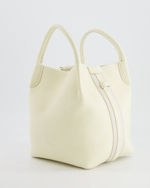 Loro Piana Cream Small Bale Bag in Grained Calfskin Leather with Silver Hardware RRP £2,600