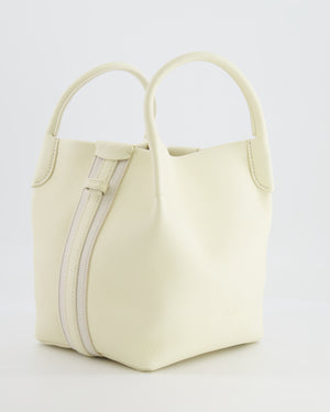 Loro Piana Cream Small Bale Bag in Grained Calfskin Leather with Silver Hardware RRP £2,600
