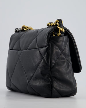 Chanel 19 Black Goatskin Small Flap Bag with Tricolour Hardware