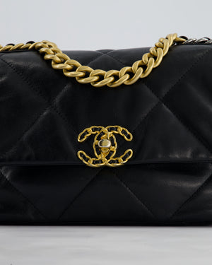 Chanel 19 Black Goatskin Small Flap Bag with Tricolour Hardware