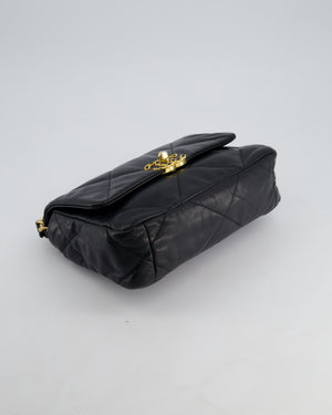 Chanel 19 Black Goatskin Small Flap Bag with Tricolour Hardware