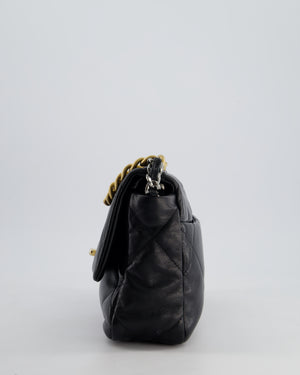 Chanel 19 Black Goatskin Small Flap Bag with Tricolour Hardware