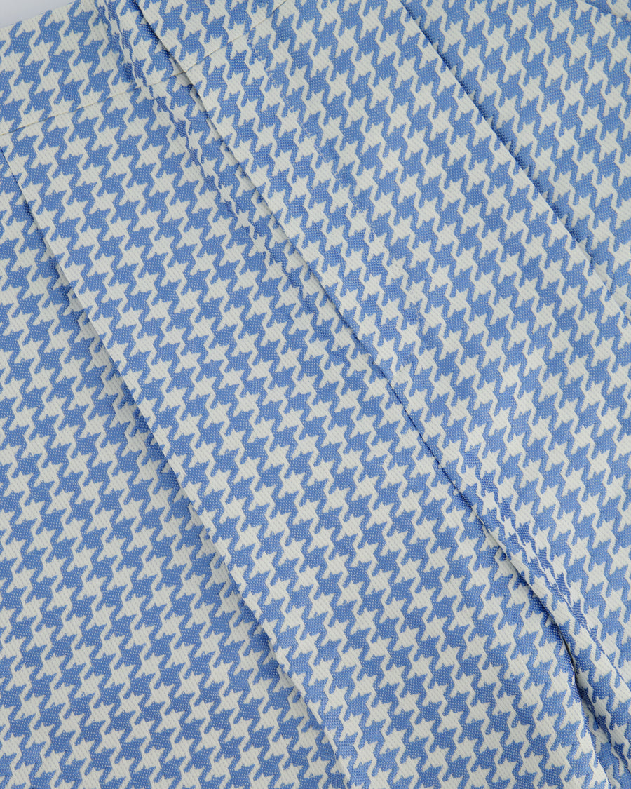 Christian Dior Pastel Blue Houndstooth Pleated Trouser Size FR 38 (UK 10)