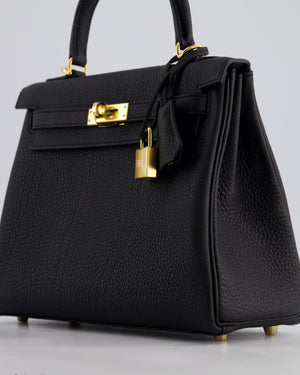 *HOLY GRAIL* Hermès Kelly Bag 25cm Retourne in Noir Togo Leather with Gold Hardware