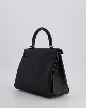 *HOLY GRAIL* Hermès Kelly Bag 25cm Retourne in Noir Togo Leather with Gold Hardware