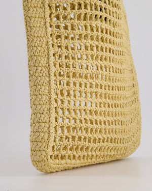 Prada Beige Raffia Tote Bag with Black Logo Detail RRP £1500