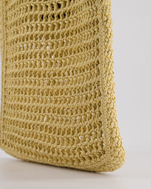 Prada Beige Raffia Tote Bag with Black Logo Detail RRP £1500