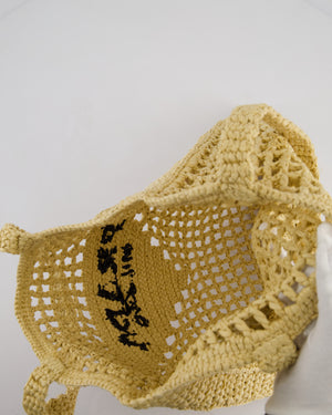 Prada Beige Raffia Tote Bag with Black Logo Detail RRP £1500