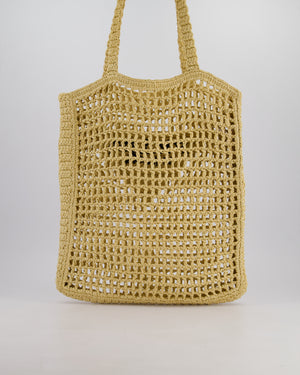 Prada Beige Raffia Tote Bag with Black Logo Detail RRP £1500