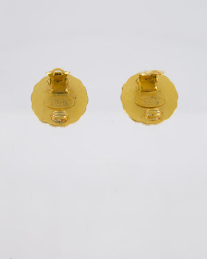 *HOT* Chanel Vintage Gold Round CC Logo Earrings