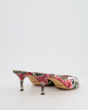 Dolce & Gabbana White and Pink Floral Open Toe Mules Size 38