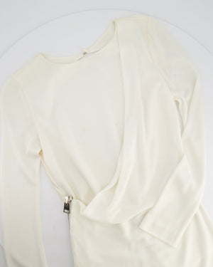 Tom Ford Cream Long Sleeve Backless Midi Dress with Zip Detail Size IT 40 (UK 8)