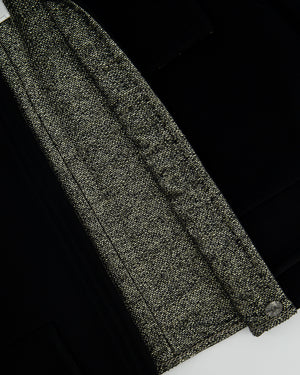 *HOT* Chanel 12/A Black and Silver Metallic Tweed Lined Pocket Jacket Size FR 42 (UK 14)