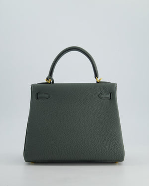 Hermès Kelly Retourne Bag 25cm in Vert Amande Togo Leather with Gold Hardware