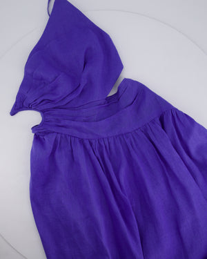 Zimmermann Blue Linen Strap Midi Dress Size OP (UK 6P)