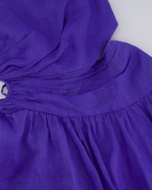 Zimmermann Blue Linen Strap Midi Dress Size OP (UK 6P)