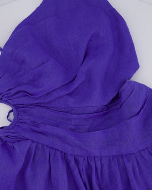 Zimmermann Blue Linen Strap Midi Dress Size OP (UK 6P)