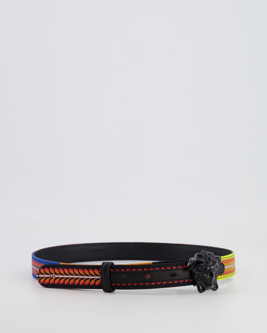 Versace Multicolour and Black Medusa Belt Size IT 42 (UK 10)