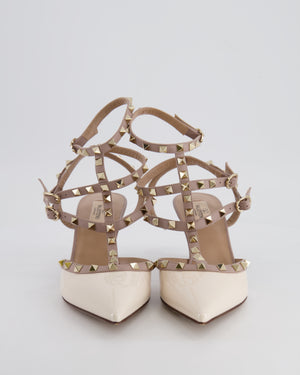Valentino Ivory Patent Leather Rockstud Caged Pumps Size EU 41 RRP £890