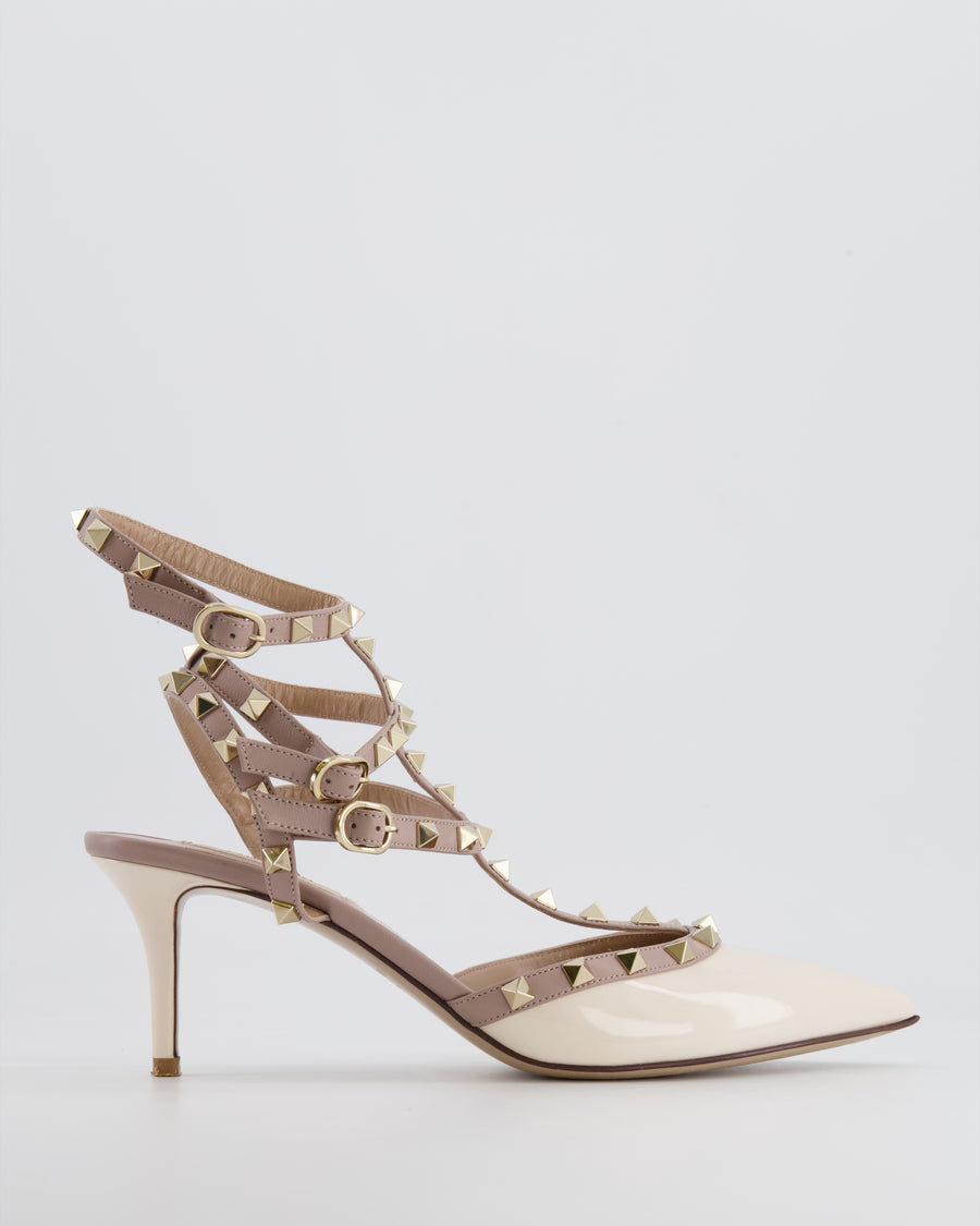 Valentino Ivory Patent Leather Rockstud Caged Pumps Size EU 41 RRP £890