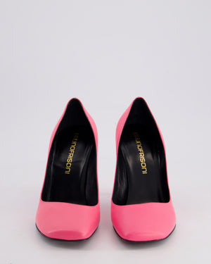 Brunofrisoni Hot Pink Leather Heels with Square Toe Size EU 38.5