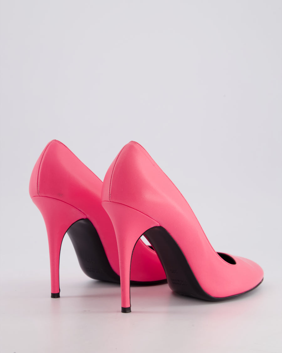 Brunofrisoni Hot Pink Leather Heels with Square Toe Size EU 38.5