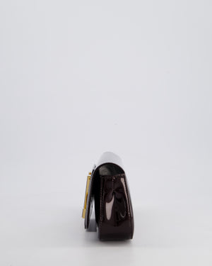 Louis Vuitton Burgundy Sobe Clutch Bag in Amarante Vernis Leather with Monogram Logo and Gold Hardware