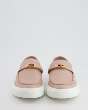 Hermès Beige Nude Leather Game Slip-On Trainers with Rose Gold Hardware Size 41 RRP £1,050