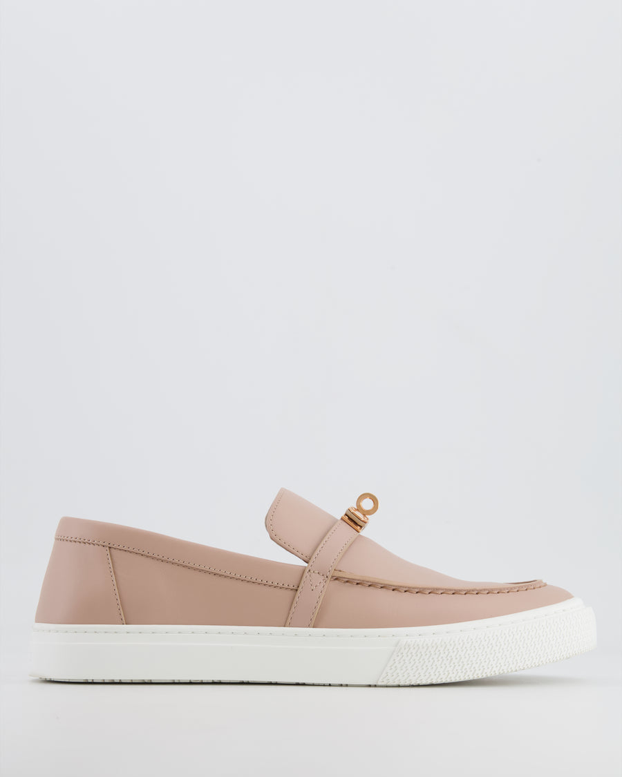 Hermès Beige Nude Leather Game Slip-On Trainers with Rose Gold Hardware Size 41 RRP £1,050