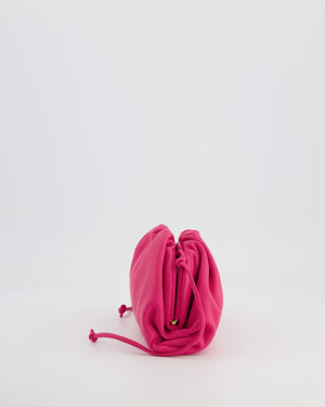 Bottega Veneta Hot Pink Leather Mini Crossbody Pouch Bag