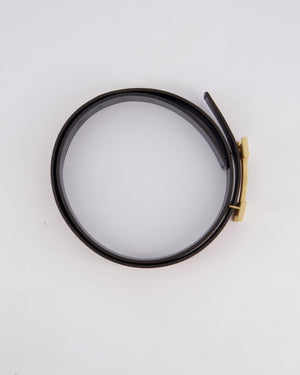 Hermès Reversible H Buckle Belt in Black Box and Gold Togo Leather with Brushed Gold Hardware Size 85cm RRP £780