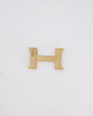 Hermès Reversible H Buckle Belt in Black Box and Gold Togo Leather with Brushed Gold Hardware Size 85cm RRP £780