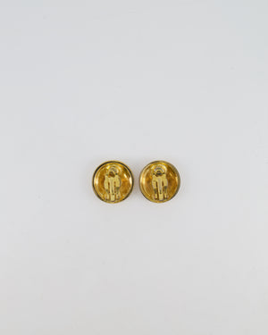 Chanel Vintage Gold Round Clip-On Earrings with CC Logos