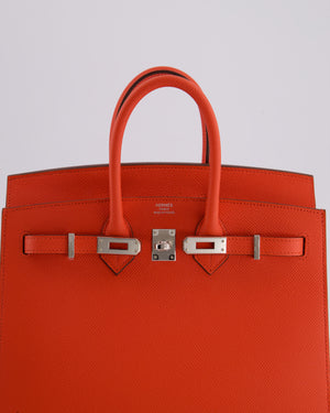 *HOT* Hermès Birkin 25 Sellier Bag in Capucine Epsom Leather with Palladium Hardware