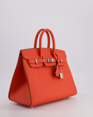*HOT* Hermès Birkin 25 Sellier Bag in Capucine Epsom Leather with Palladium Hardware