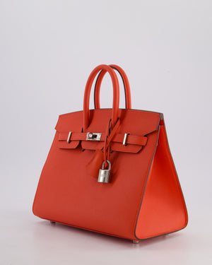 *HOT* Hermès Birkin 25 Sellier Bag in Capucine Epsom Leather with Palladium Hardware