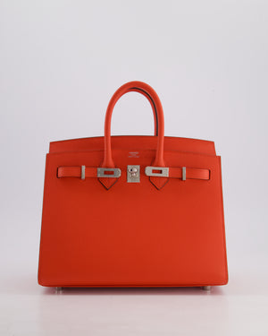 *HOT* Hermès Birkin 25 Sellier Bag in Capucine Epsom Leather with Palladium Hardware