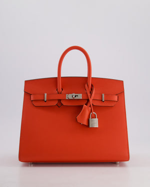 *HOT* Hermès Birkin 25 Sellier Bag in Capucine Epsom Leather with Palladium Hardware