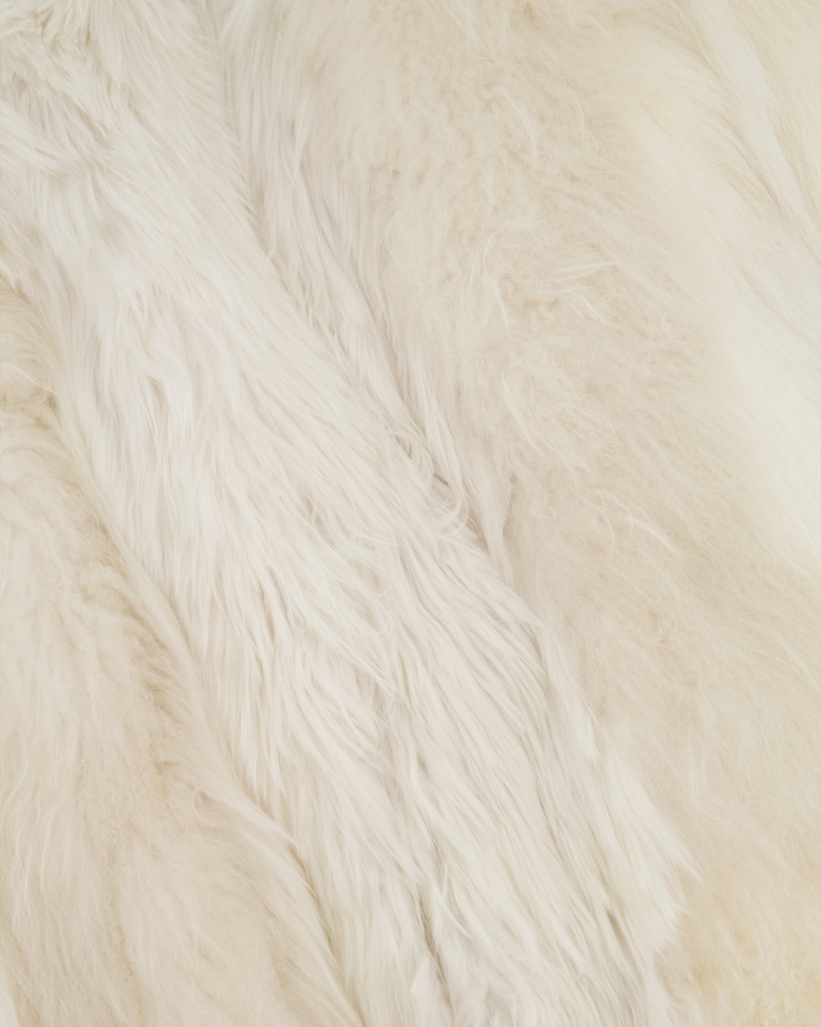 Dolce and Gabbana White Layered Fur Coat Size IT 44 (UK 12)